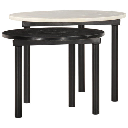 Tables Basses 2 Pcs Noir Et Blanc