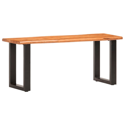 Banc Au Bord Naturel Du Bois Bois D'acacia Solide Acier