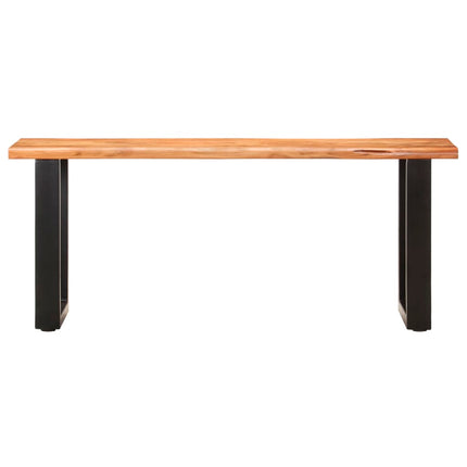 Banc Au Bord Naturel Du Bois Bois D'acacia Solide Acier