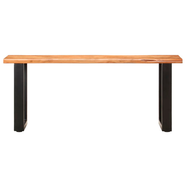 Banc Au Bord Naturel Du Bois Bois D'acacia Solide Acier