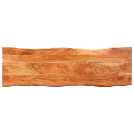 Banc Au Bord Naturel Du Bois Bois D'acacia Solide Acier