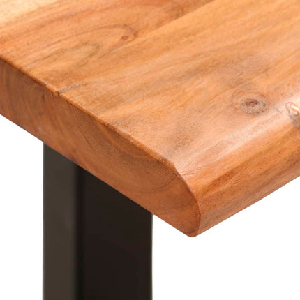 Banc Au Bord Naturel Du Bois Bois D'acacia Solide Acier