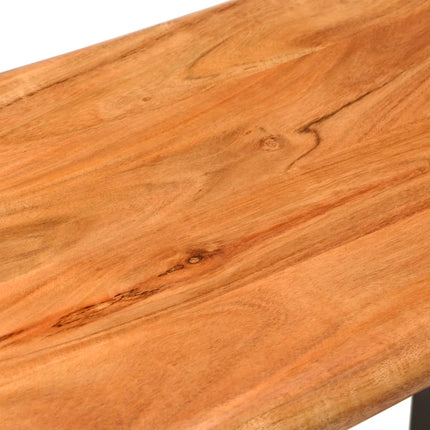 Banc Au Bord Naturel Du Bois Bois D'acacia Solide Acier