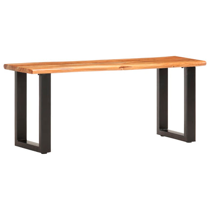 Banc Au Bord Naturel Du Bois Bois D'acacia Solide Acier