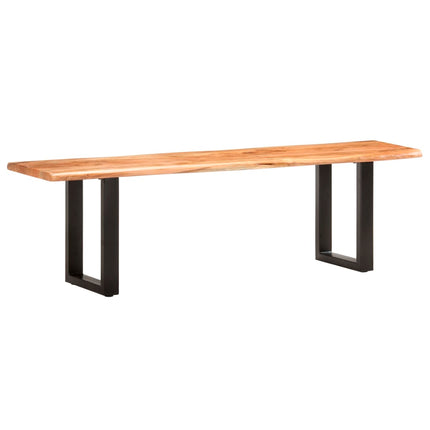 Banc Au Bord Naturel Du Bois Bois D'acacia Solide Acier