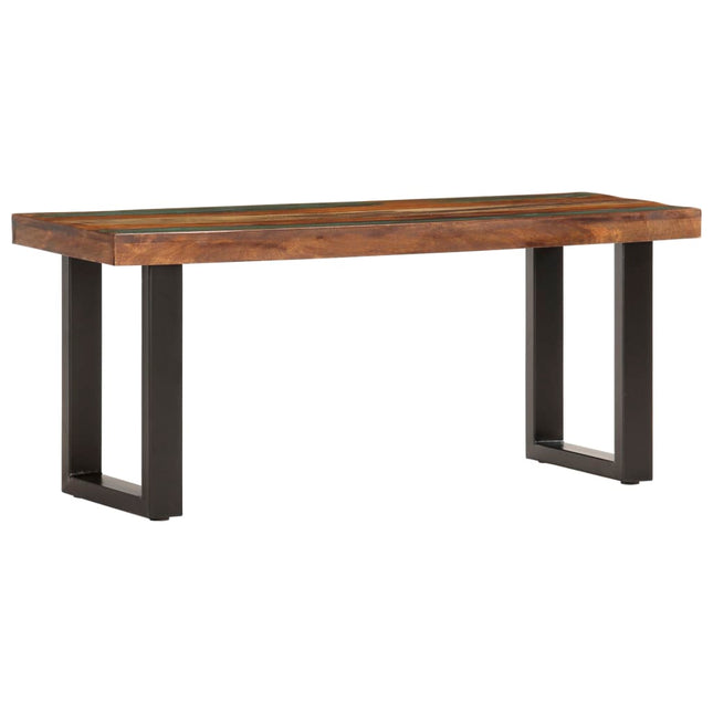 Banc Au Bord Naturel Du Bois Bois D'acacia Solide Acier
