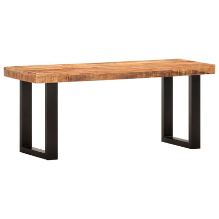 Banc Au Bord Naturel Du Bois Bois D'acacia Solide Acier