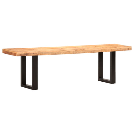 Banc Au Bord Naturel Du Bois Bois D'acacia Solide Acier