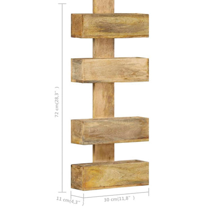 Porte-Revue Mural 30X11X72 Cm Bois De Manguier Solide