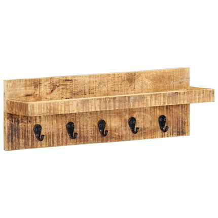 Porte-Manteau Mural 60X15X20 Cm Bois De Manguier Brut Solide