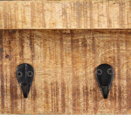 Porte-Manteau Mural 60X15X20 Cm Bois De Manguier Brut Solide