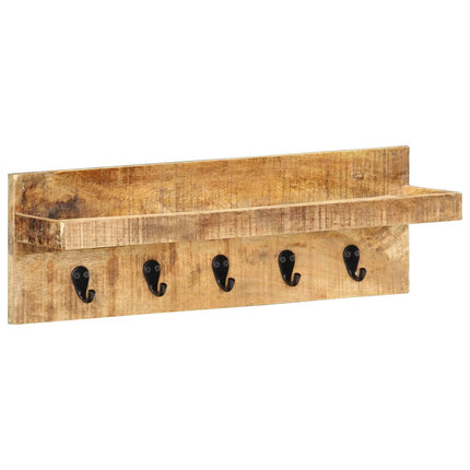 Porte-Manteau Mural 60X15X20 Cm Bois De Manguier Brut Solide
