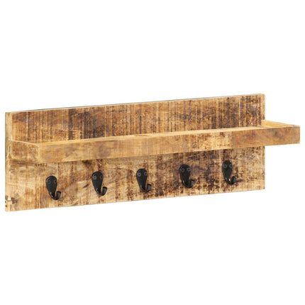 Porte-Manteau Mural 60X15X20 Cm Bois De Manguier Brut Solide