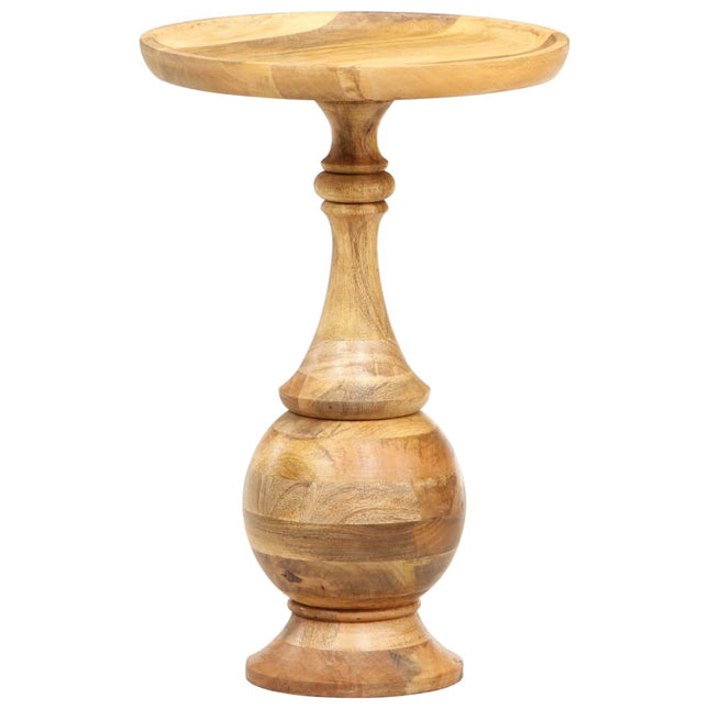 Table D'appoint Ronde 43X43X66 Cm Bois De Manguier Massif