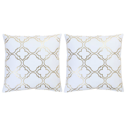 Coussins Imprimés À Film Lot De 2 Noir Et Doré 40X40 Cm Coton