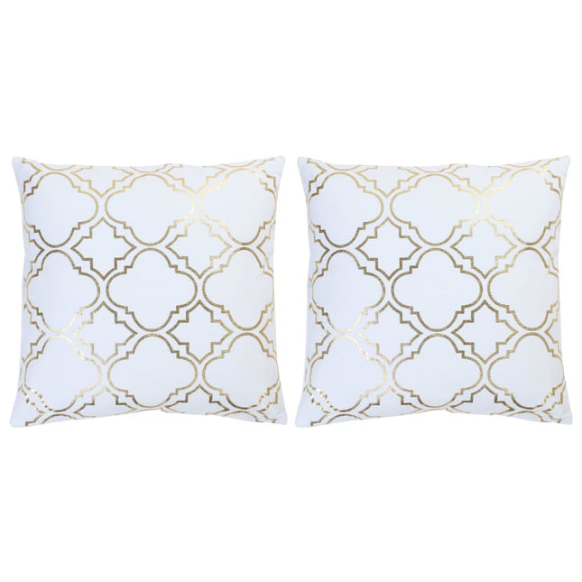 Coussins Imprimés À Film Lot De 2 Noir Et Doré 40X40 Cm Coton