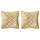 Coussins Imprimés À Film Lot De 2 Beige Et Doré 40X40Cm Velours