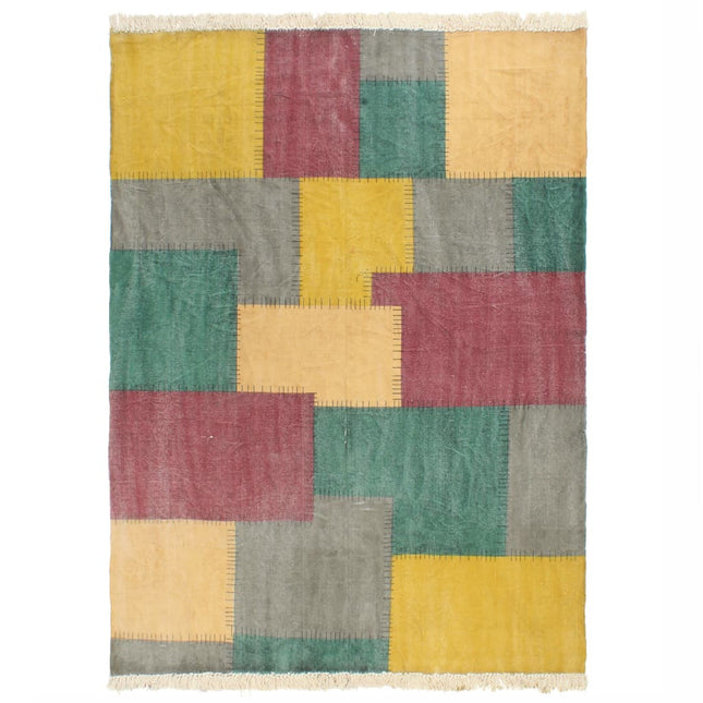 Tapis Tissé À La Main Coton Imprimé Multicolore