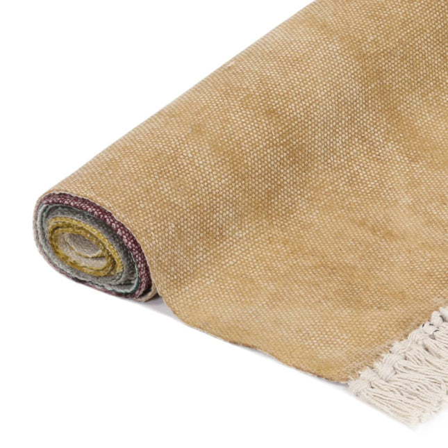 Tapis Tissé À La Main Coton Imprimé Multicolore
