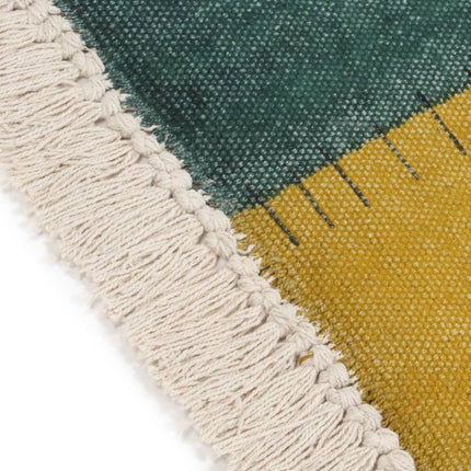 Tapis Tissé À La Main Coton Imprimé Multicolore