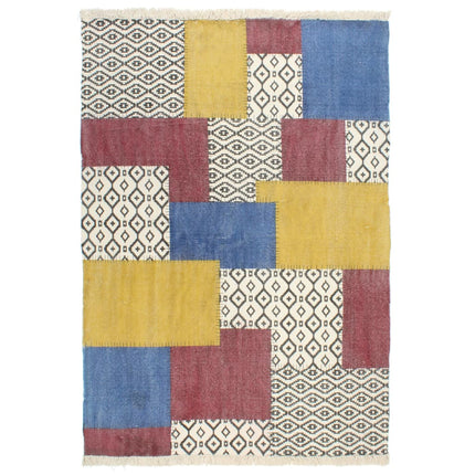 Tapis Tissé À La Main Coton Imprimé Multicolore