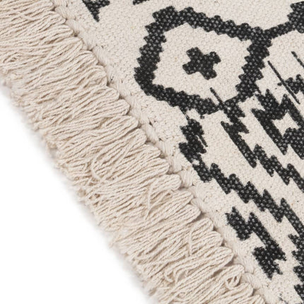 Tapis Tissé À La Main Coton Imprimé Multicolore