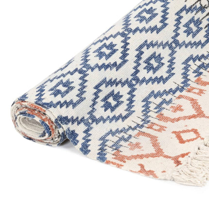 Tapis Tissé À La Main Coton Imprimé Multicolore