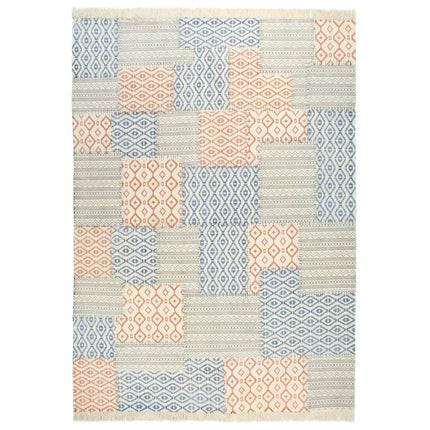 Tapis Tissé À La Main Coton Imprimé Multicolore