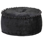 Pouf Rond Velours 40X20 Cm Anthracite