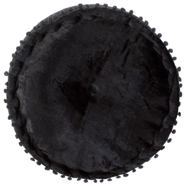 Pouf Rond Velours 40X20 Cm Anthracite
