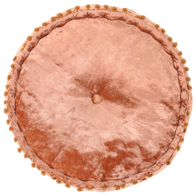 Pouf Rond Velours 40X20 Cm Rouille