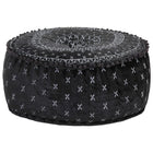 Pouf Rond Avec Broderie Velours 60X25 Cm