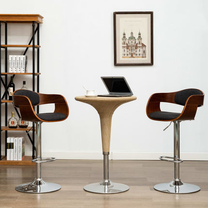 Tabouret De Bar Bois Courbé Et Similicuir