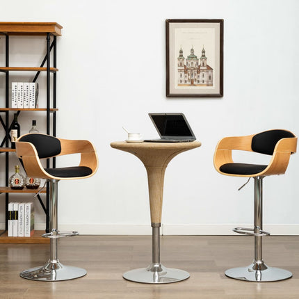Tabouret De Bar Bois Courbé Et Similicuir