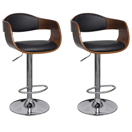 Tabouret De Bar Bois Courbé Et Similicuir