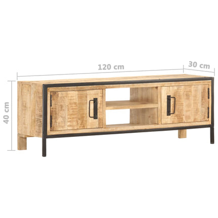 Meuble Tv 120X30X40 Cm Bois De Manguier Brut