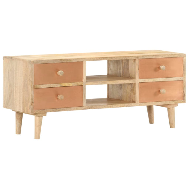 Meuble Tv 110X30X45 Cm Bois De Manguier Solide