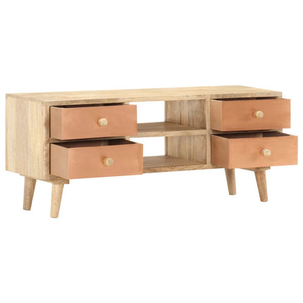 Meuble Tv 110X30X45 Cm Bois De Manguier Solide