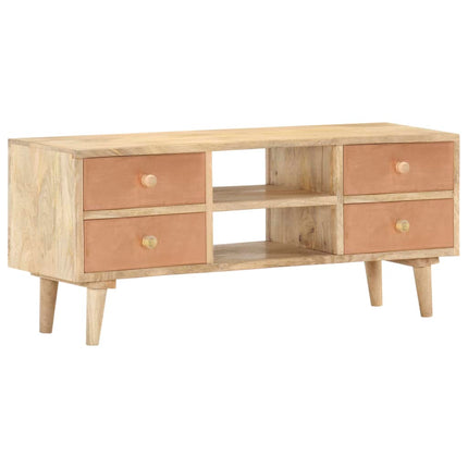 Meuble Tv 110X30X45 Cm Bois De Manguier Solide
