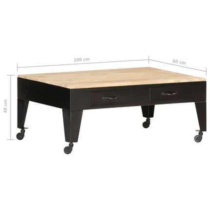 Table Basse 100X60X40 Cm Bois De Manguier Massif