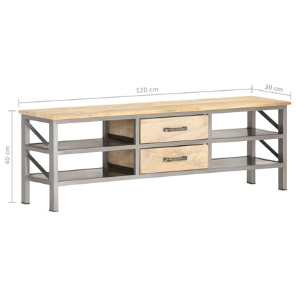 Meuble Tv 120X30X40 Cm Bois Massif De Manguier