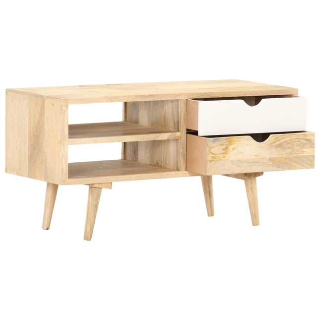 Meuble Tv 90X35X45 Cm Bois Massif De Manguier