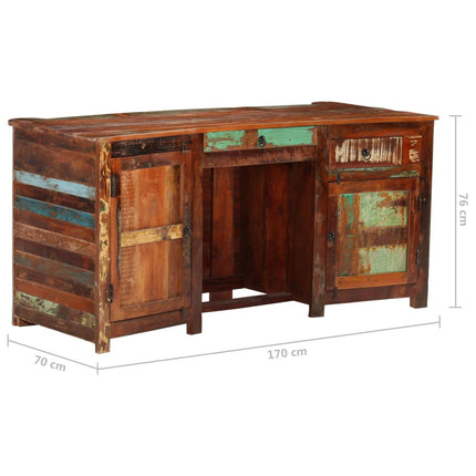 Bureau De Directeur 170X70X76 Cm Bois De Récupération Massif