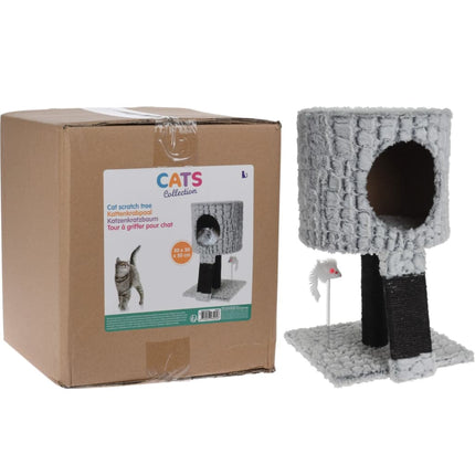 Pets Collection Arbre À Chat Sur Pied Avec Souris 30X30X40 Cm Gris