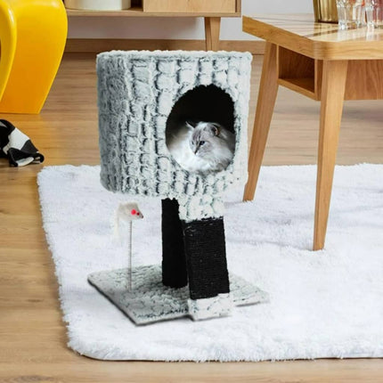 Pets Collection Arbre À Chat Sur Pied Avec Souris 30X30X40 Cm Gris