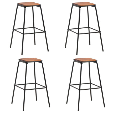 Tabourets De Bar Lot De 2 Noir Pinède Solide Et Acier