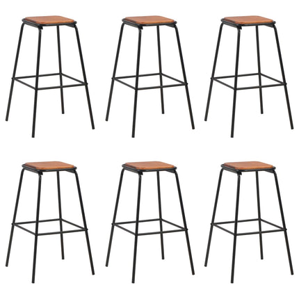 Tabourets De Bar Lot De 2 Noir Pinède Solide Et Acier