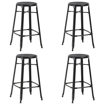 Tabourets De Bar Lot De 2 Noir Pinède Solide Et Acier