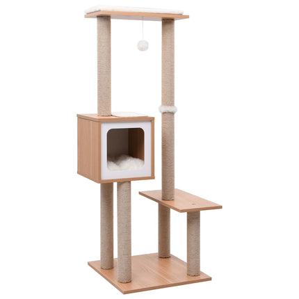 Arbre À Chat Avec Tapis À Gratter En Sisal 129 Cm