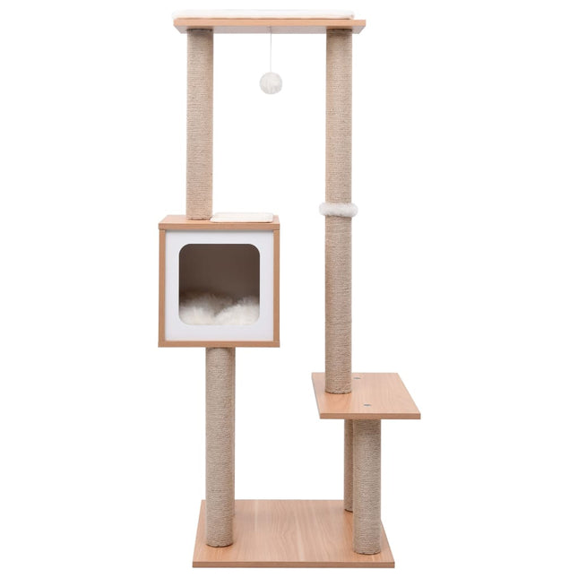 Arbre À Chat Avec Tapis À Gratter En Sisal 129 Cm